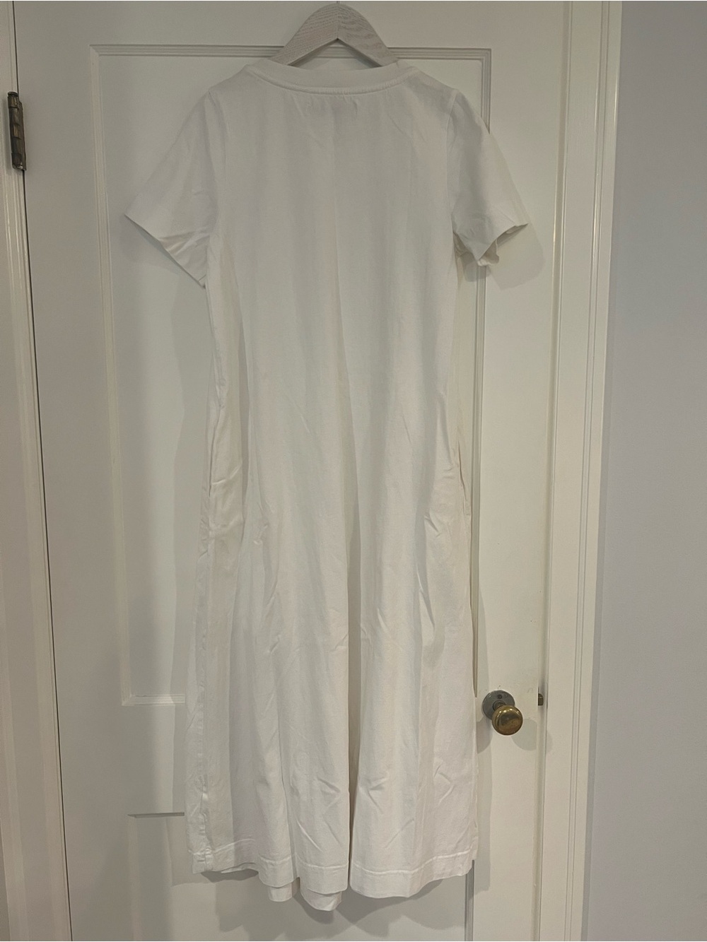 Free People Casual White Short-Sleeve Heavy Jersey Maxi Dress - Picture 2 of 6